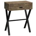Daphnes Dinnette 24 in. Brown Reclaimed Wood & Black Metal Accent Table DA3067070